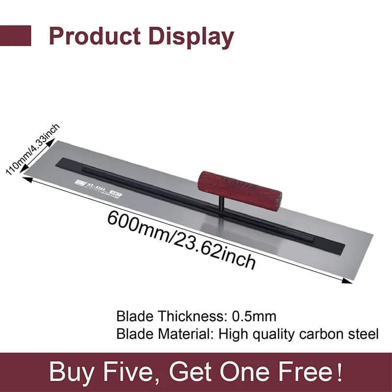 60cm Plastering Trowel Premium Stainless Steel Putty Knife Wall Scraper Spackle Drywall Finishing Tool for Smooth Skimming