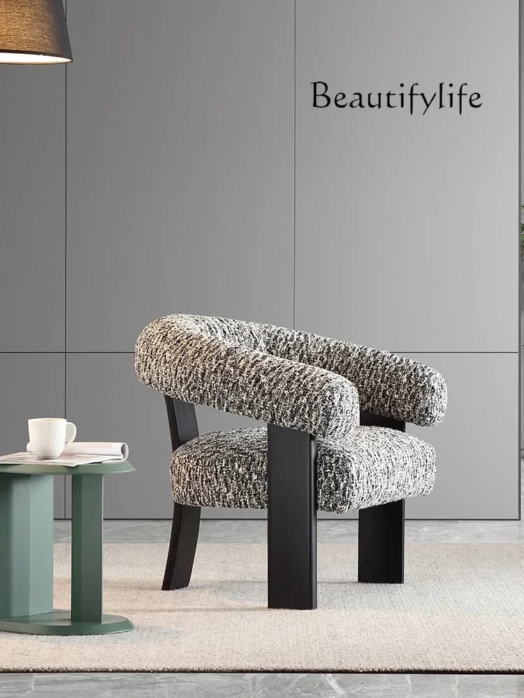 M Italian Minimalist Fabric Casual Sofa Chair Simple Living Room Cotton And Linen Single Backrest Leisure Chair