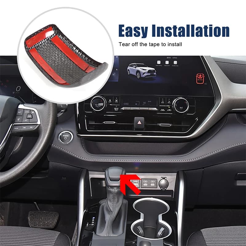Gear Shift Knob Cover Trim Sticker Gear Head Decor Transmission Shift Frame Trim Car Gadgets For Toyota Highlander XU70 2024