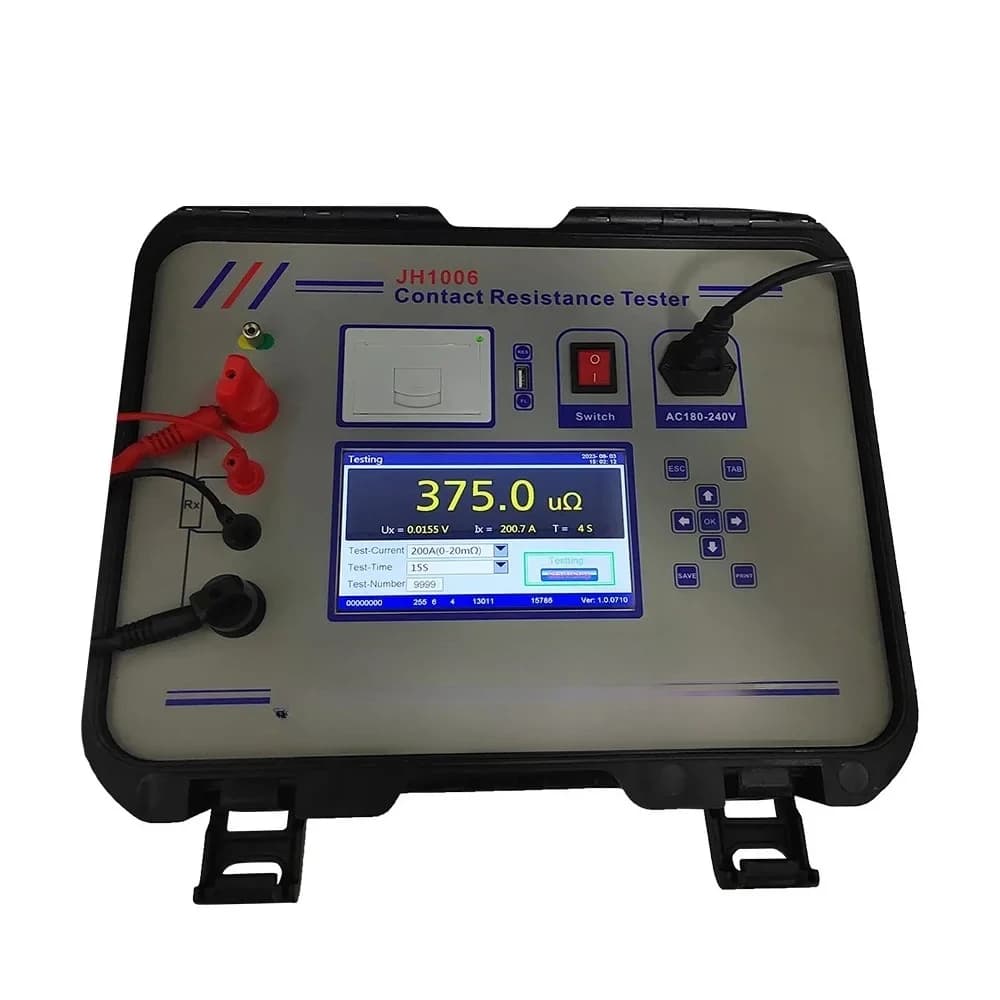 100A/200A Microohm Meter Transformer Switch Circuit Breaker Multimeter Loop Contact Resistance Tester Detector