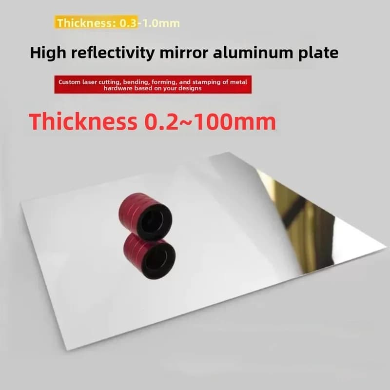 86% High Reflective Silver Mirror Aluminum Sheet UV Reflecting Lampshade Panel Customized Thickness 0.3-0.8mm