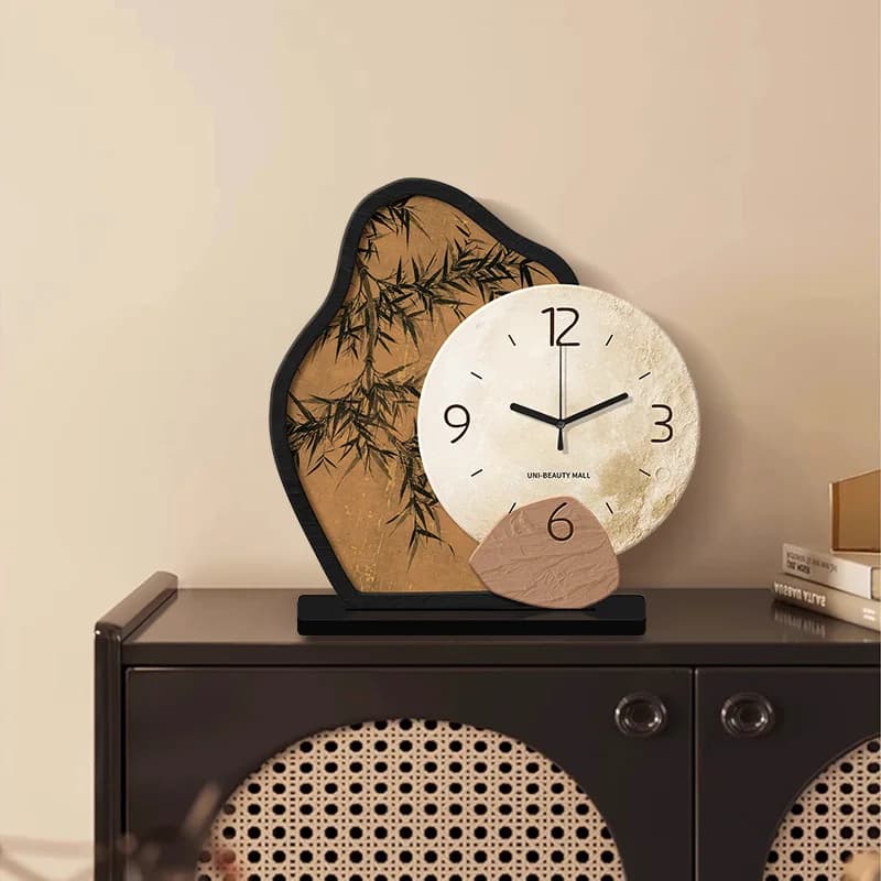 Zml desk clock - new chinese style, high-end living room clock, decorative ornament