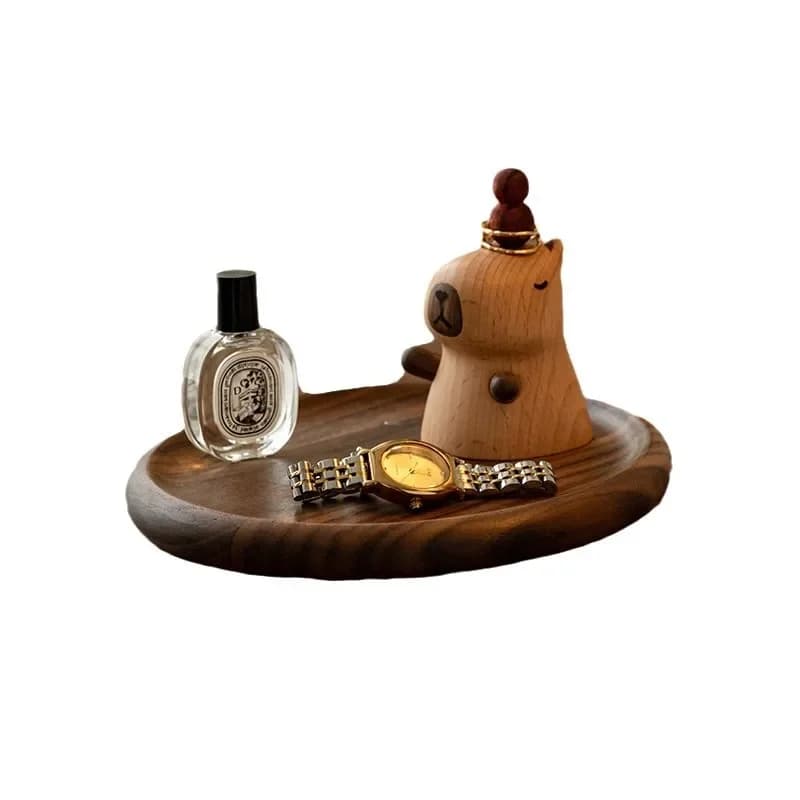 Key storage porch ornament, high-end walnut desktop creative door decoration, gifts