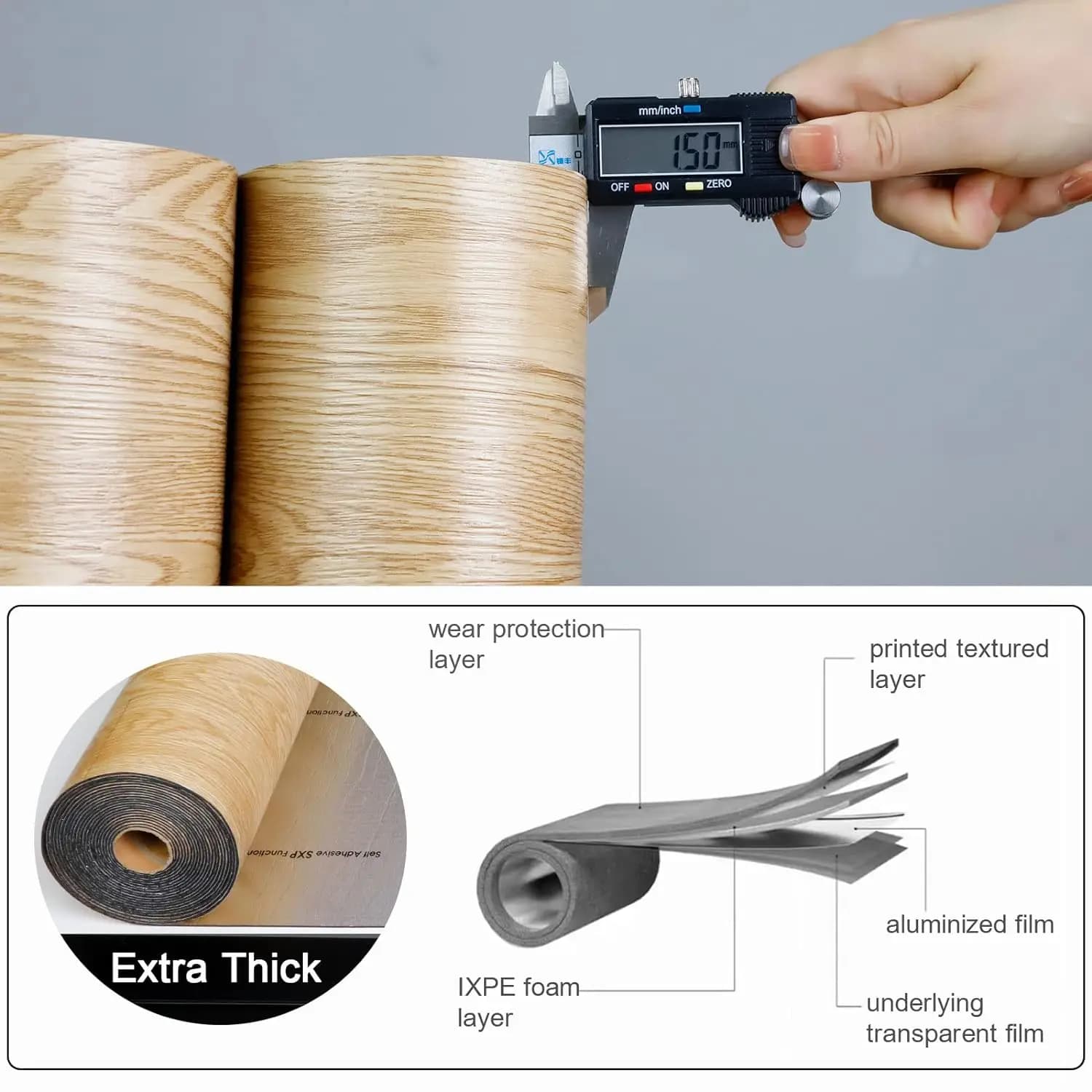 2 Rolls Wood Grain Floor Stickers Bedroom Wardrobe Cupboard Furniture Waterproof Self Adhesive Stickers Home Decoration Stickers