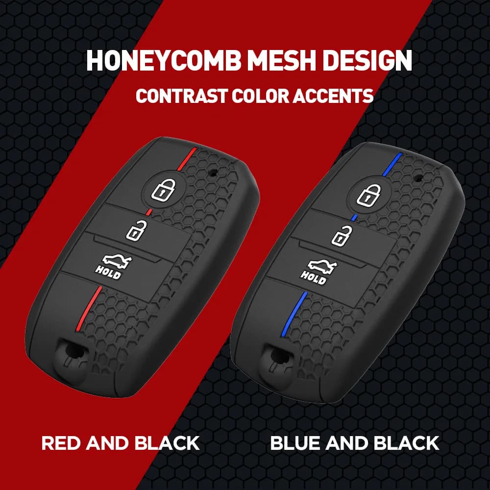 Honeycomb Textured Silicone Smart Key Cover for New Kia Sportage Ace, Carnival, Seltos