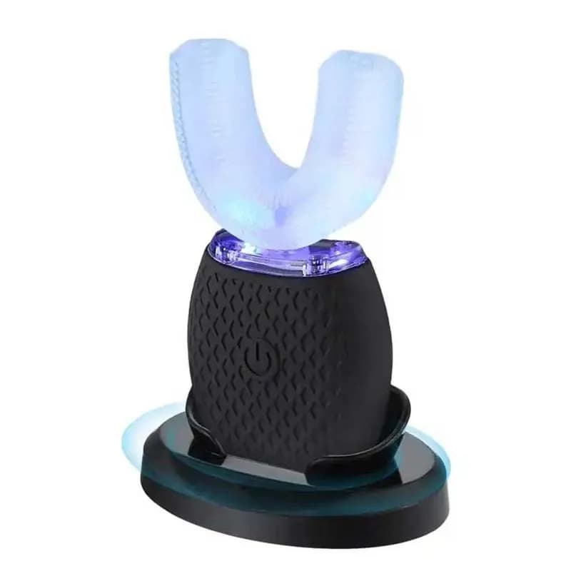 LED Display Automatic Rechargeable U-Shape Silicone Toothbrush Soft Bristle for Household Use Waterproof