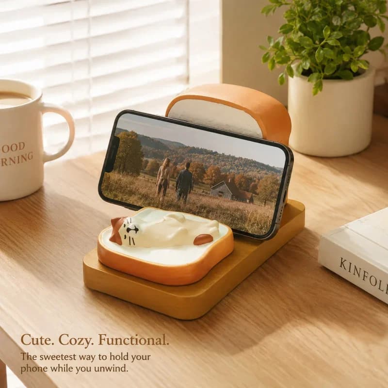 Phone Stand Multi-Functional Desktop Holder, Resin Craft Decor, Home Office Phone Dock for Watching