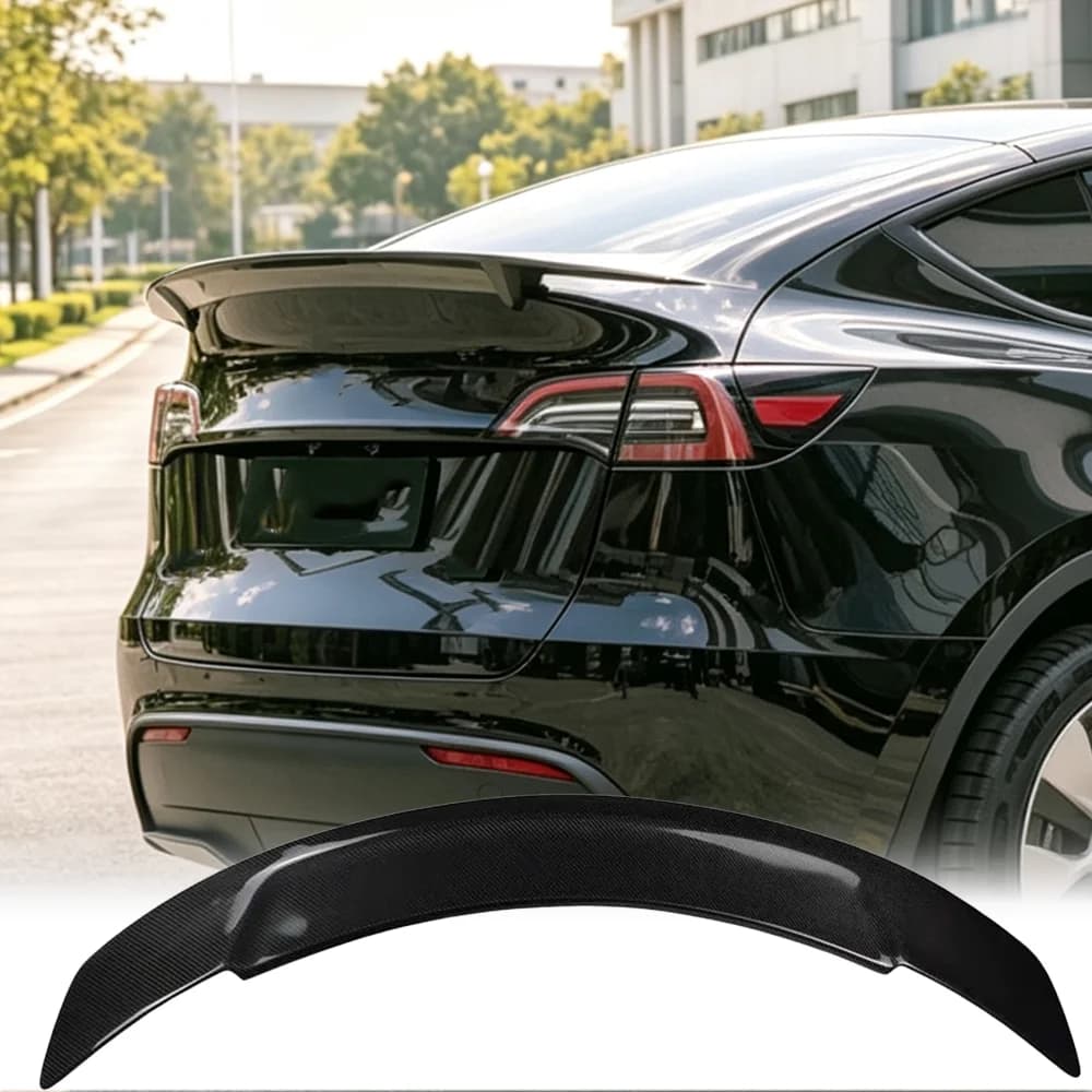 Suitable for Tesla Model Y 2020-2024 RT style rear trunk spoiler real carbon fiber tail wing body kit car tailgate accessories