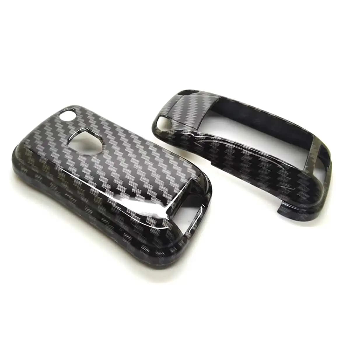 Carbon Fiber Gloss Remote Key Case Protector Accessories Cover Shell For Porsche Cayenne 1st Gen. (2003-2010)