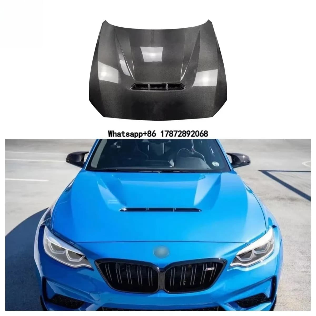 Hot CS Style Carbon Fiber Engine Cover Hood for 2 Series F22 F87 M2 2015-2022 Engine Bonnte Hood Body Kit