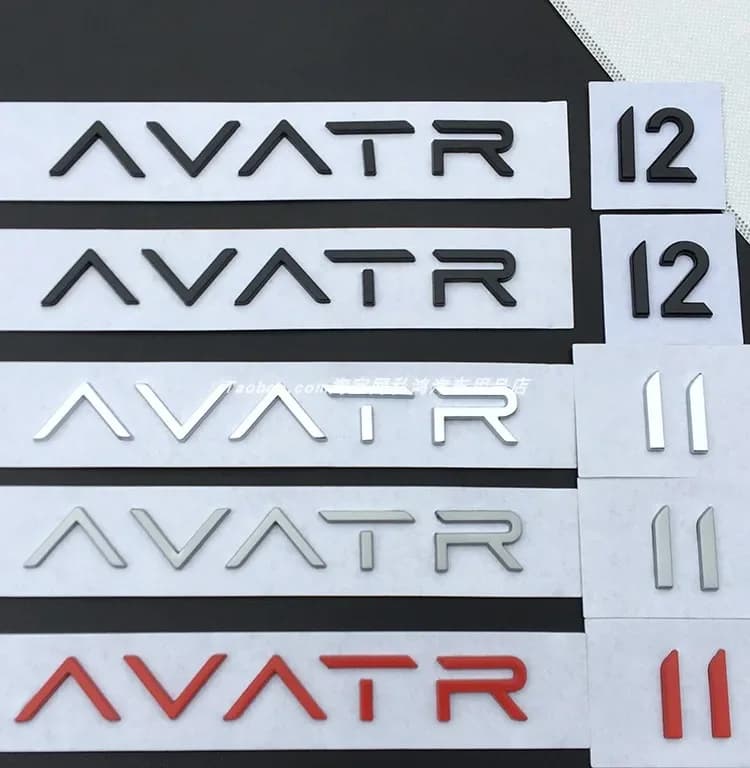 For AVATR 11 12 Metallic English Letter Rear End Car Emblem Logo