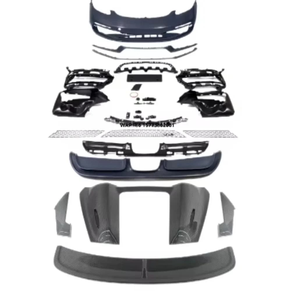 for 718 982 2017-Upgraded Spyder Body Kit Set Carbon Fiber Peak Rear Wing/Front Bumper Assembly/Rear Lip 1 Year Warranty