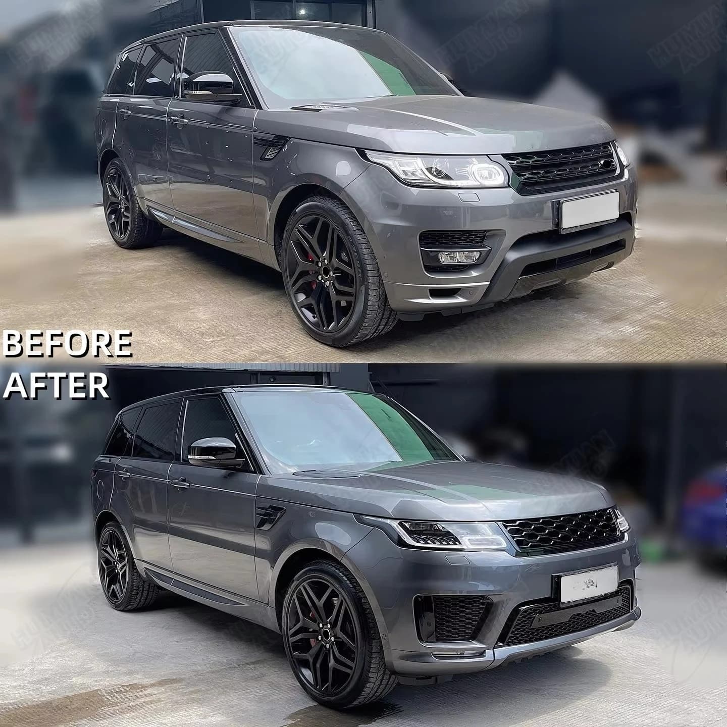 Car Bumper Body Kit for  Range Rover Sport 2013-2017 Upgrade to 2018-2020 OEM Style with Auto Lamps Fenders
