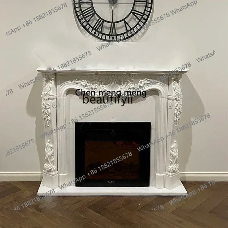 X A Marble Fireplace Stone Carving French Relief European Indoor American Curio Cabinet Decoration Stone Fireplace