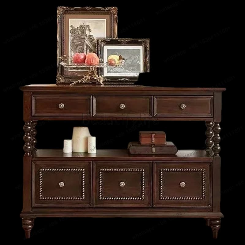 122025 new American solid wood porch cabinet living room storage locker