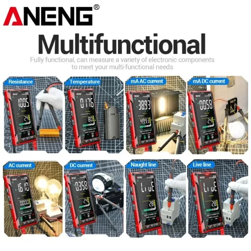 ANENG 622B Multimeter 9999 Counts Infrared Laser Tester 10A Long Endurance Test NCV Voltage Diode Multitester Meter Analog Tools