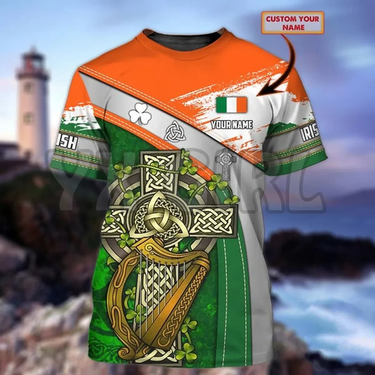 Summer Fashion Men t shirt Personalized Irish – Ireland Cross 3D All Over Printed T Shirts Tee Tops shirts Unisex Tshirt