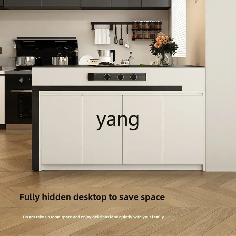 MM1 small island rotatable retractable rock slab middle island table integrated kitchen multi-function