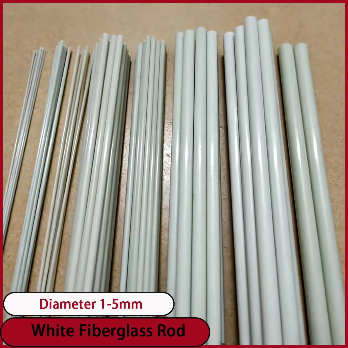 White glass fiber rod with a diameter of 1-5mm is used for electrical insulation, mechanical components, etc