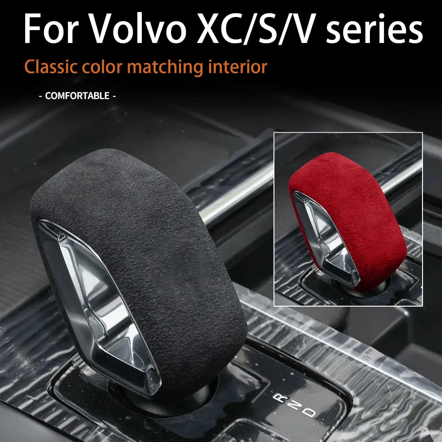 For Volvo XC60 S90 XC90 S60 V60 XC40 V90CC 2022 top Suede Center Console gear head decorative Cover Sticker Interior accessories
