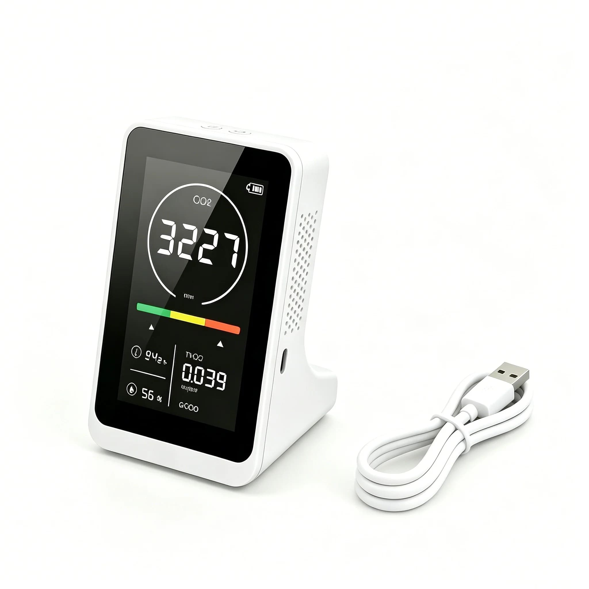 RCXAZ 4in1 Air Quality Monitor NDIR Infrared CO2 Sensor Temperature Humidity Tester Digital Carbon Dioxide TVOC Detector