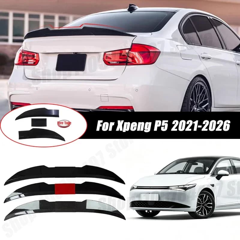 3pcs Sedan Rear Trunk Spoiler For Xpeng P5 2021-2026 Adjustable DIY Modified Trunk Spoiler Automotive Accessories