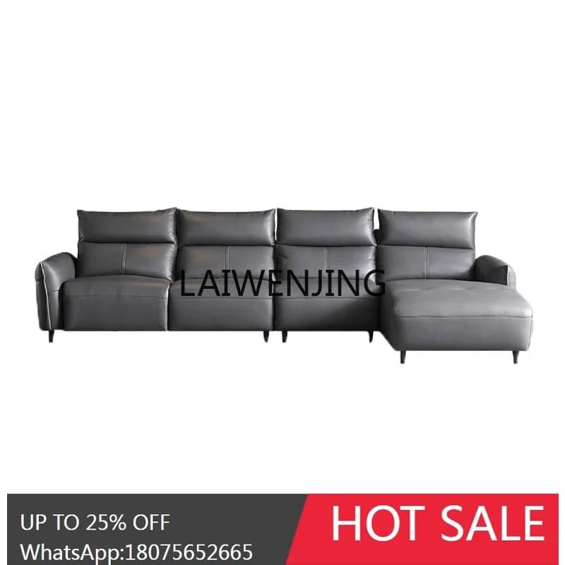 leather sofa first layer cowhide Italian minimalist multi-functional living room sofa