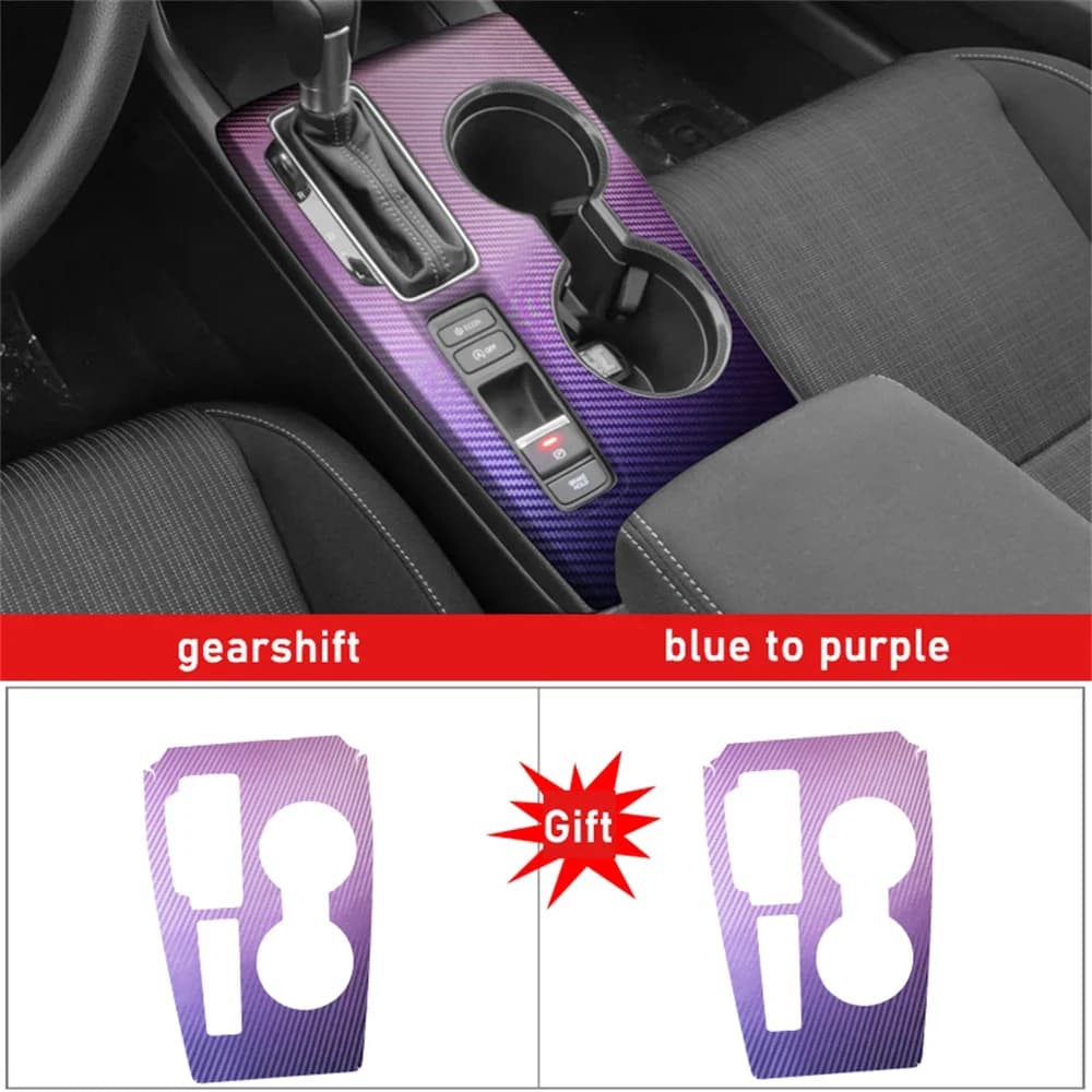 Car Interior Sticker Gear Box Protective Film For Honda Civic 11th Gen 2022-2023 Car Gear Panel Sticker Carbon Fiber Black