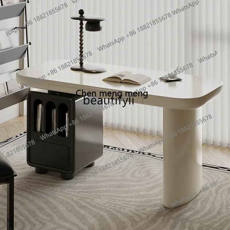 E153 French retro computer desk cream style desk workbench modern simple home study writing table