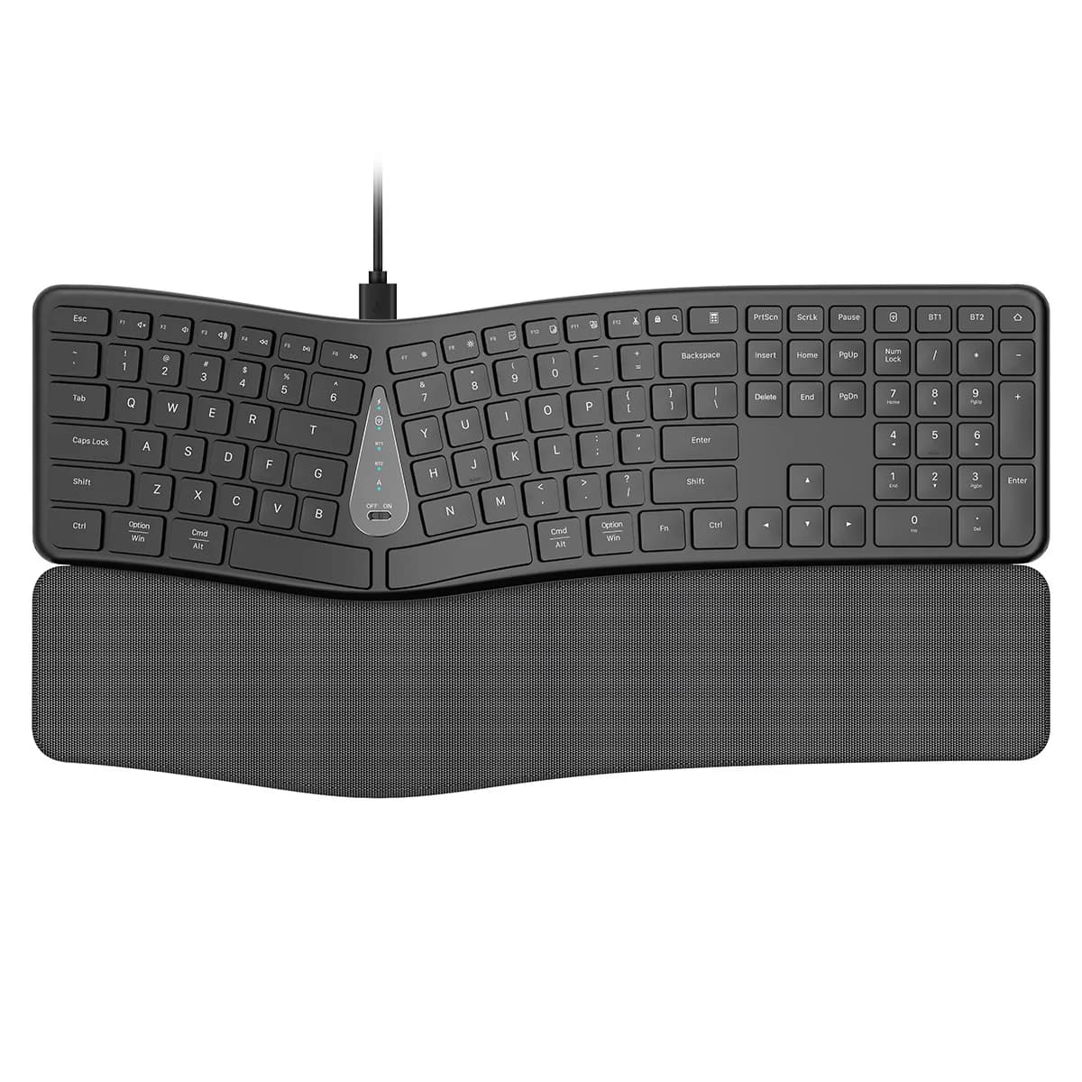 Wired ergonomic keyboard for office and business quiet waterproof design