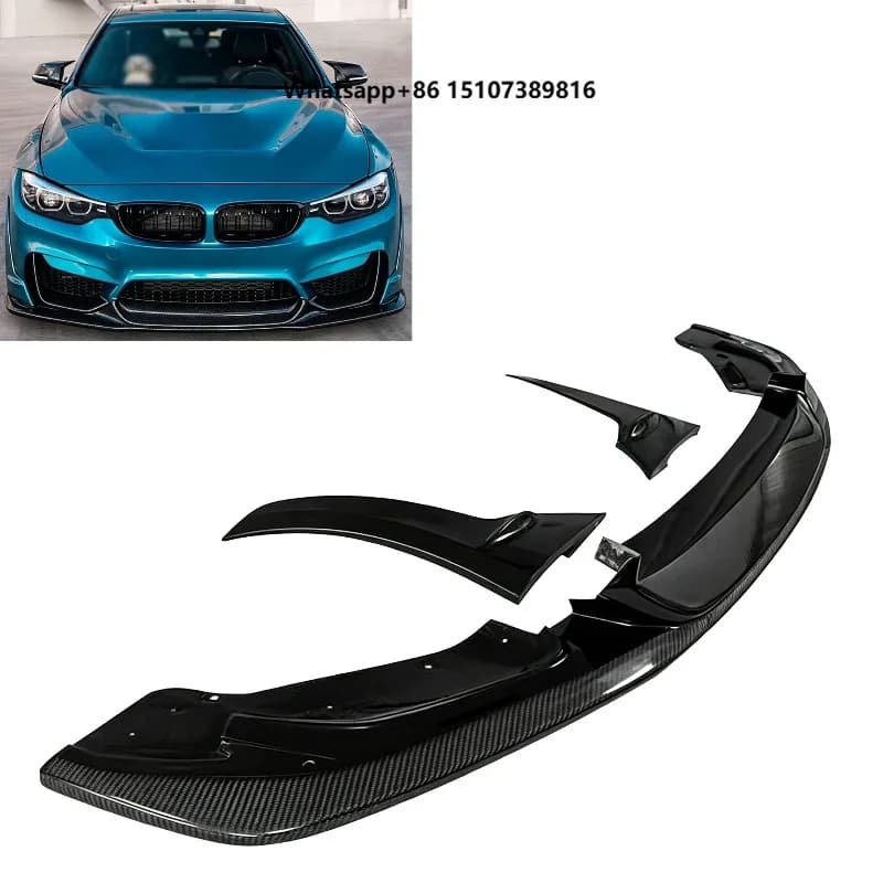LT Style Carbon Fiber Front Bumper Lip for 3 Series F80 M3 4 Series F82 F83 M4 2014+ Front Lip Spoiler Splitter Car Bodykit
