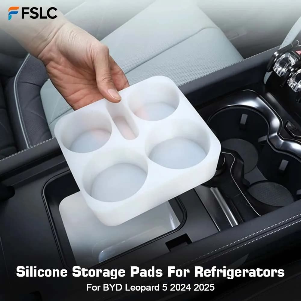 ⭐Genuine⭐ For BYD Leopard 5 2024 2025 Refrigerator Silicone Rack Refrigerator Pad Water Cup Holder Beverage Fixing Grid