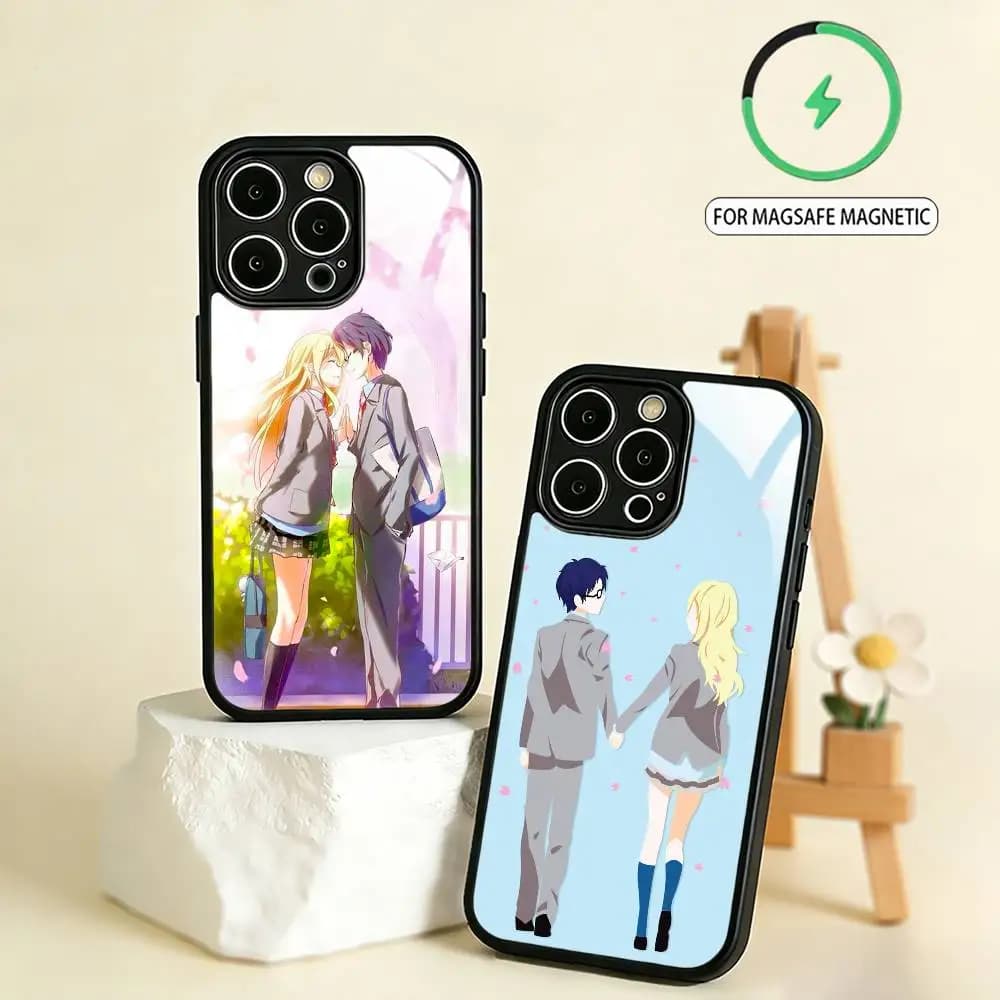 April-LOVE S-Shigatsu Kaori Kousei Phone Case For iPhone17,16,15,14,13,12,11 Plus,Pro Max Magnetic For Magsafe Wireless Charging