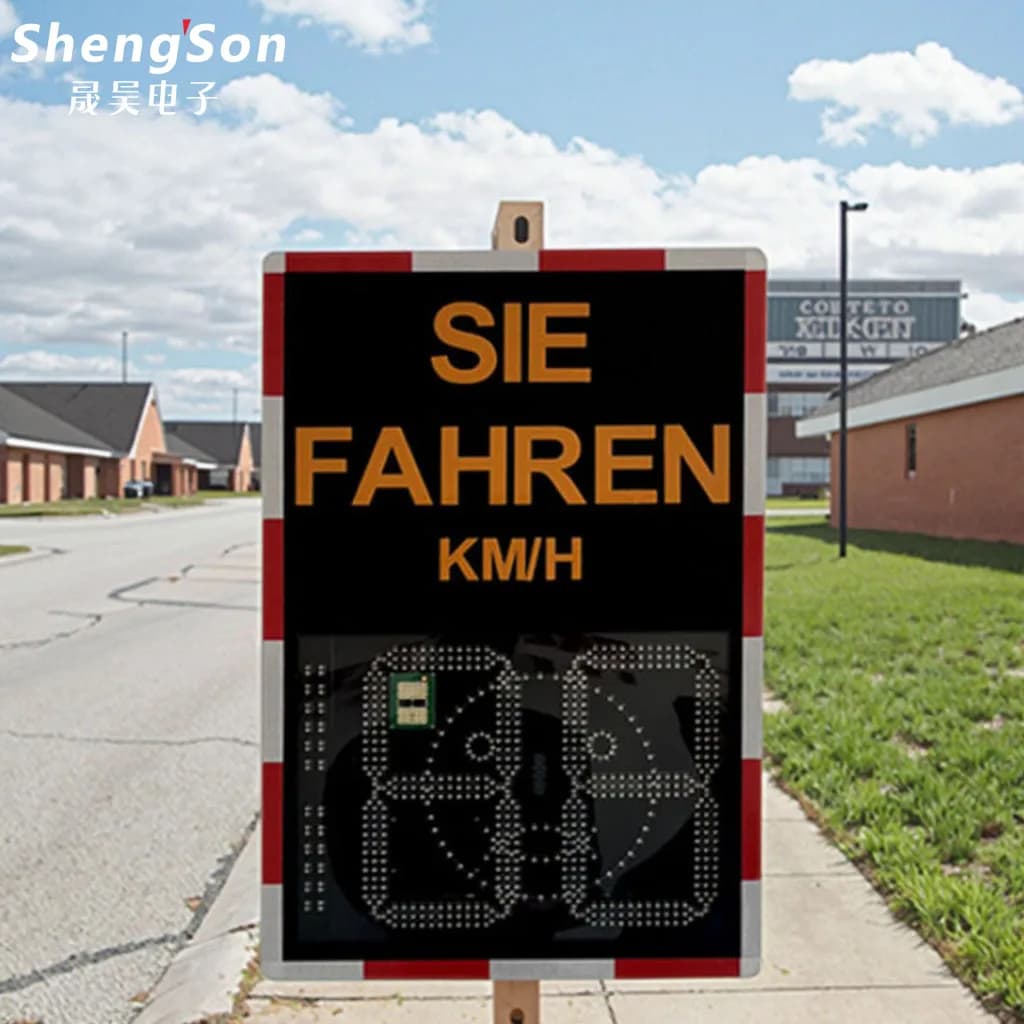 Solar LED Traffic Sign Board Safety Alert Galvanized Steel Aluminum Construction Fourth Grade Reflective Film Digital Printing
