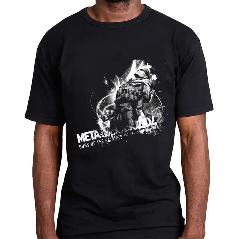 Metal Gear Solid MGS Game Gift T‑Shirt for Gamer Unisex Cotton Short Sleeve Tees Solid Snake Graphic Print Streetwear Tops