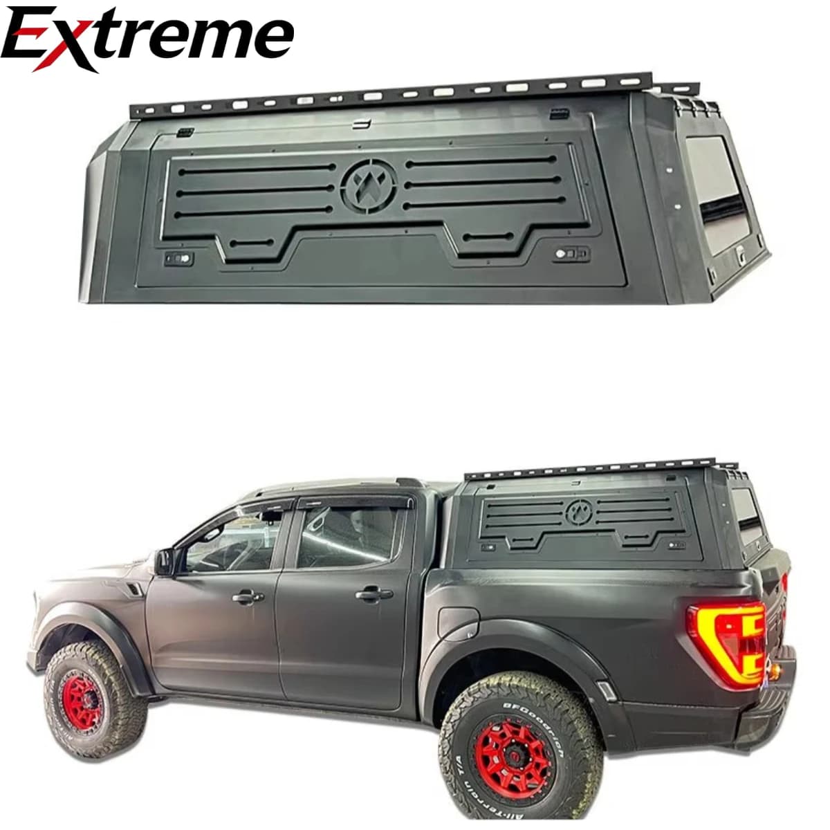 4x4 Waterproof Aluminum Alloy Steel Pickup Hardtop Topper Camper Truck Canopy with Rack for BYD Shark 6 Range F150 Tacoma NP300