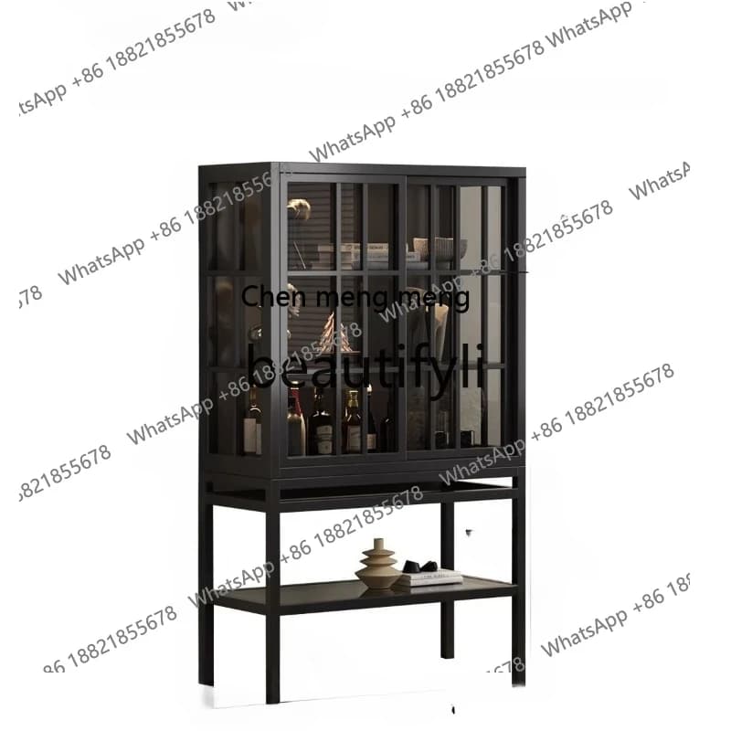 wood bookcase glass door floor-to-ceiling living room display cabinet figure decoration entrance, storage, display cabinetH