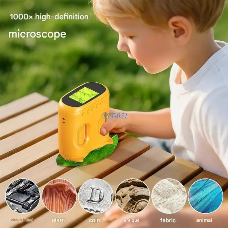 E15A Multiple Zoom Educational Tool Digital Handheld Binoculars Microscope Mini Size USB Charging for Kids