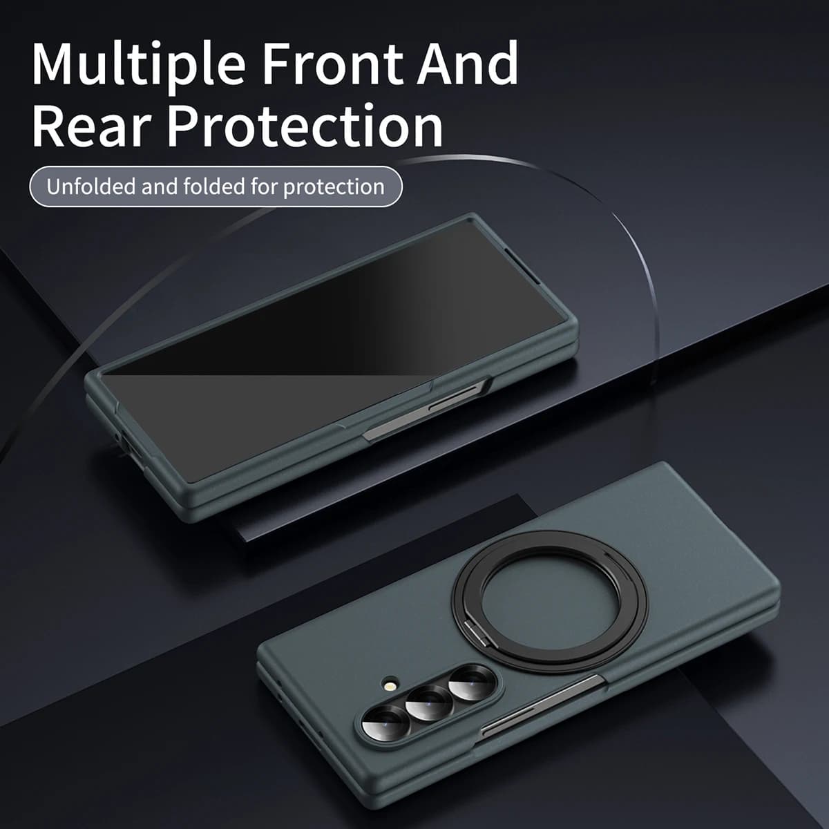 360° Invisible Stand Phone Case For Samsung Galaxy Z Fold8 7 6 5 4 3 With Screen Protector Film & Camera Film Full Protect Cover