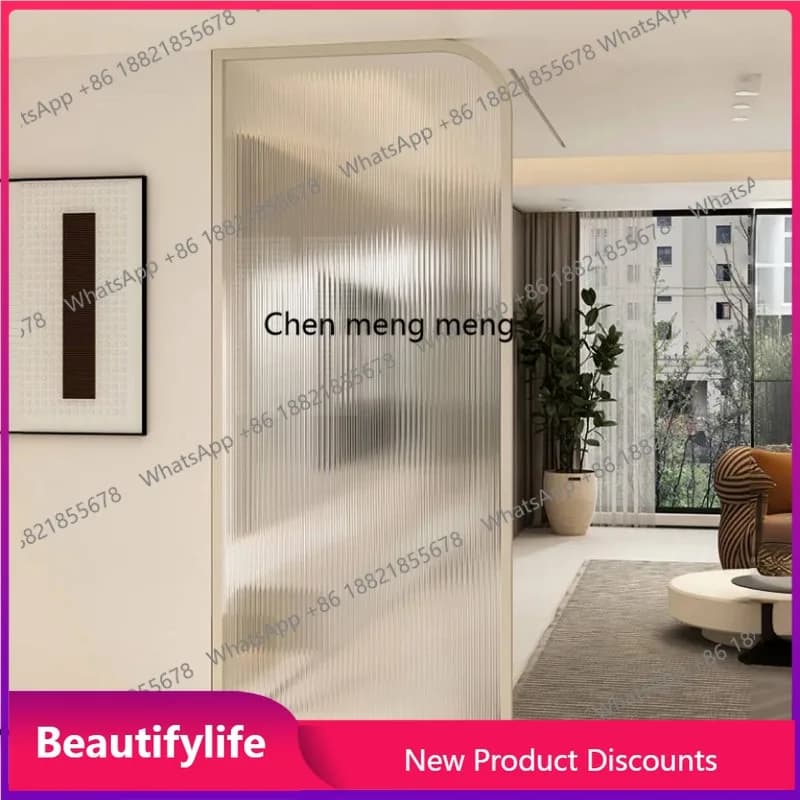 A17 Cream wind home restaurant stainless steel glass screen household entrance entrance entrance decoration bathroom