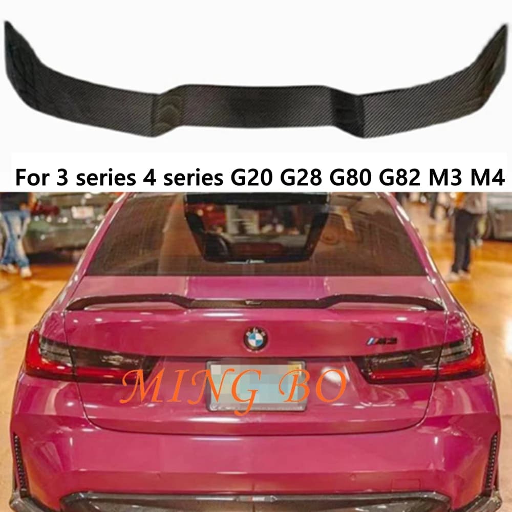 For BMW 3 series 4 series G20 G28 G80 G82 G22 M3 M4 Carbon fiber spoiler rear wing V style spoilers tail 2020-2023