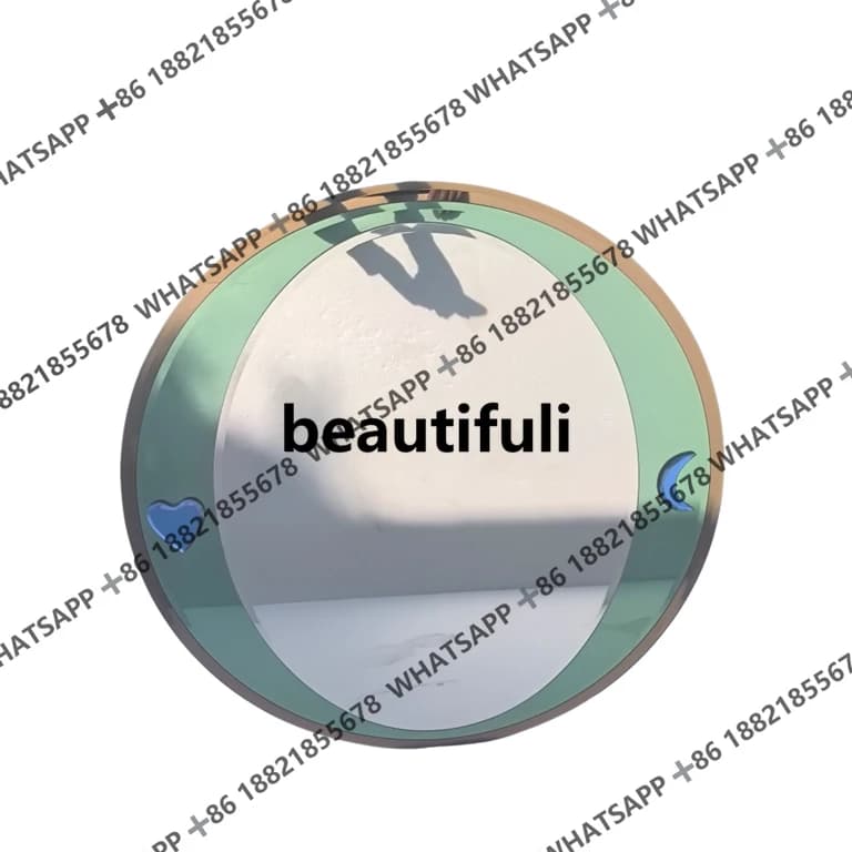 Crystal glass bathroom mirror washstand wall hanging high-end jadeite green glass light luxury vanity mirror