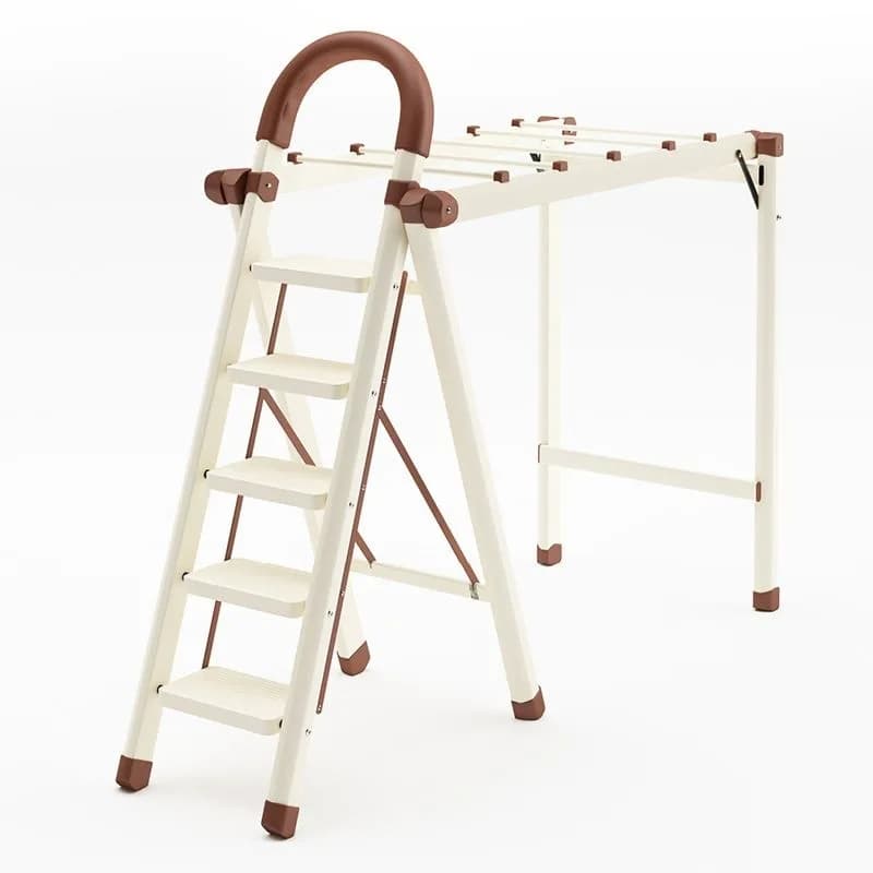 Ladder household drying rack thickened folding indoor and outdoor telescopic stairs dual-purpose multi-functional anti-skid