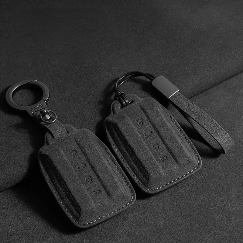 Suede Car Key Case Cover For Great Wall GWM WEY TANK 300 500 Tank300 Tank500 Key Bag Shell Holder Protector Keychain Accessories