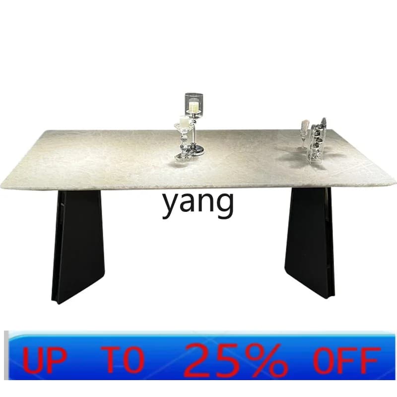 LTT light luxury rectangular marble dining table minimalist dining table and chairs