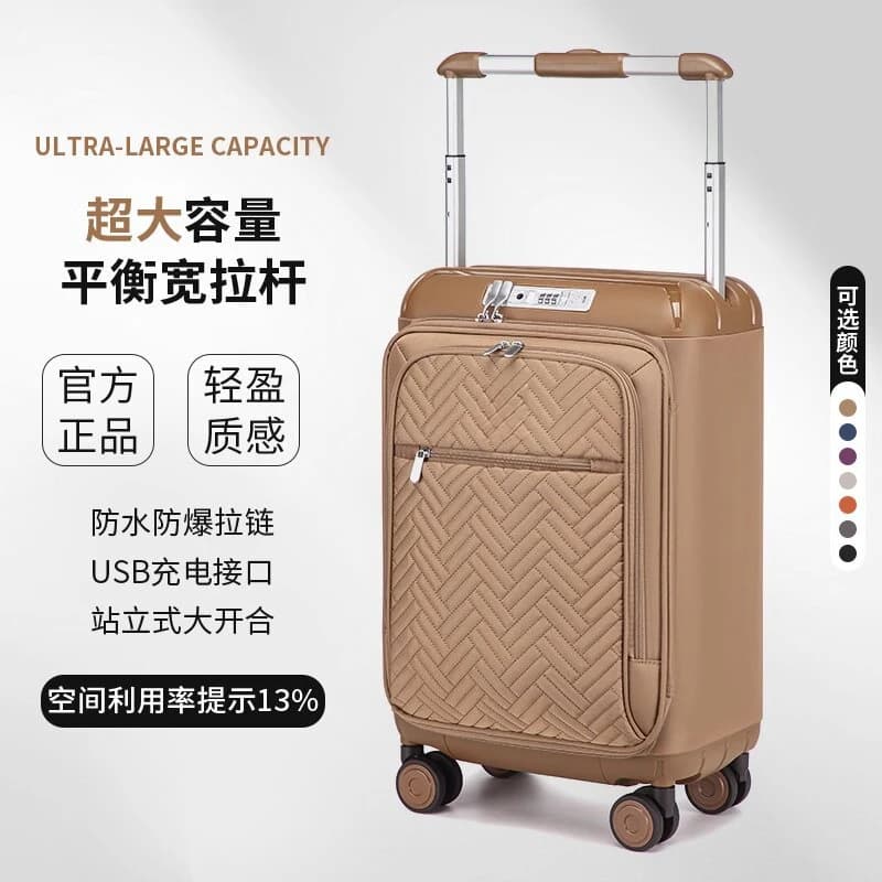 Men's and Women's Casual PC Luggage Carry-On Suitcase Nylon Business Travel Telescopic Trolley Luggage Set with USB
