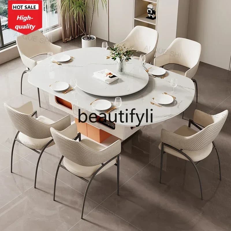 Fully automatic multi-functional lifting mahjong table and dining table dual-purpose all-in-one machine