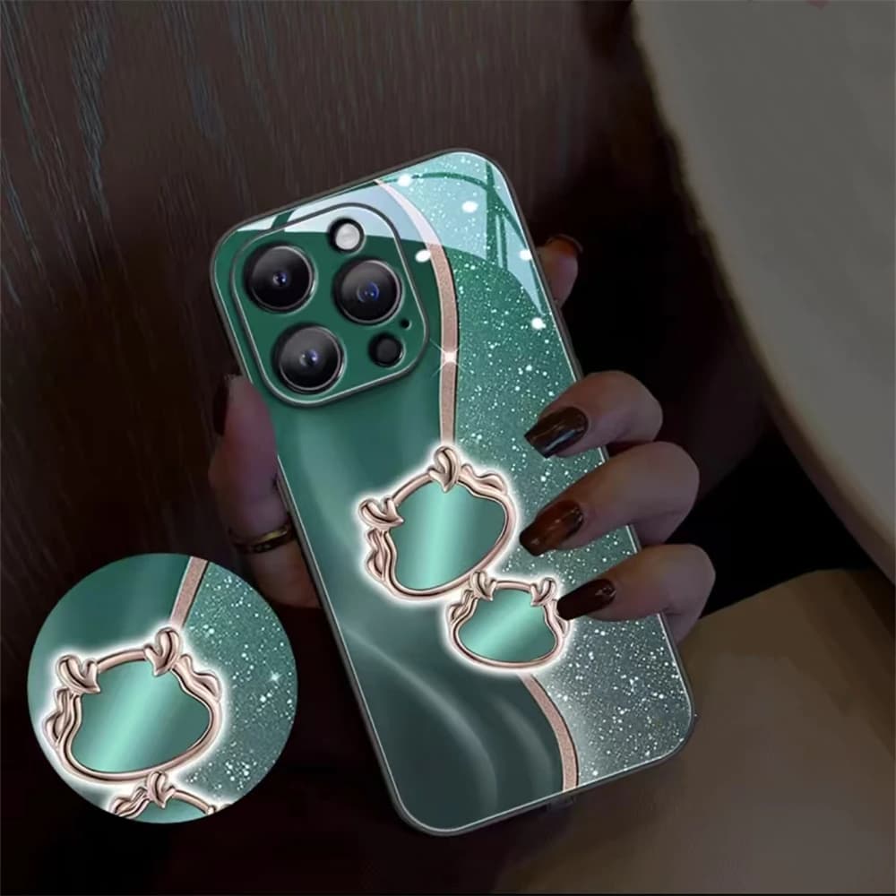 Diamond Cartoon Dragon Led Light Phone Case Call Flash Glitter Cover For iPhone Air 17 16 E 15 14 13 12 11 Pro Max Plus XR XS