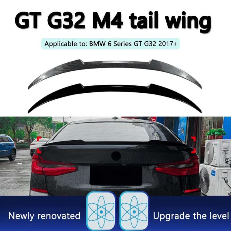 1Pcs Black ABS Rear Trunk Spoiler Wing For BMW 6 Series GT G32 2017+ M4 Style Car Ailerons Mod Parts