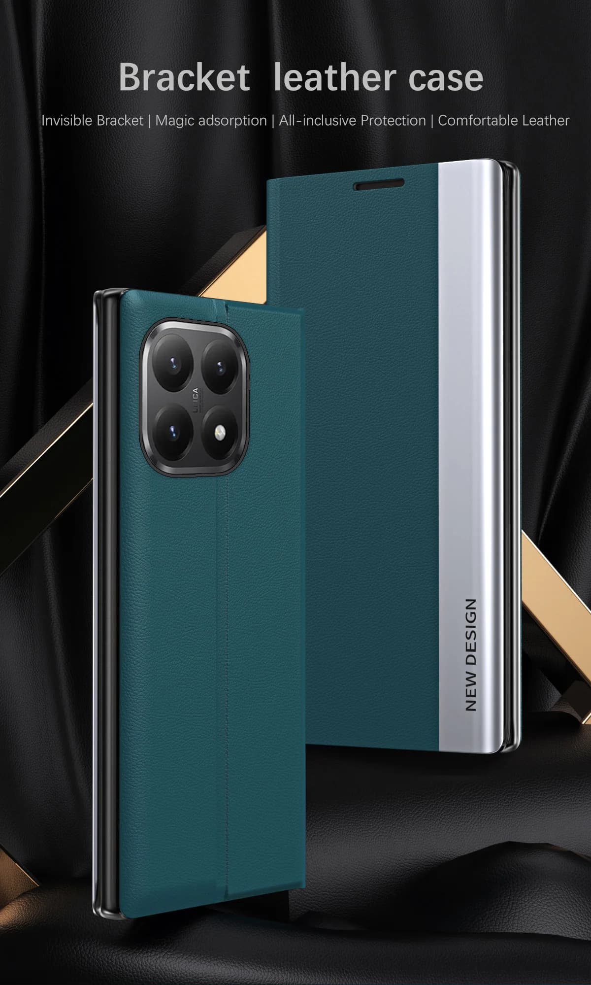 Luxury Plating PC Flip Leather Case for Xiaomi Mi 15T /15T Pro , Stand Cover Protective Skins Shell Mobile Phone Cases Covers